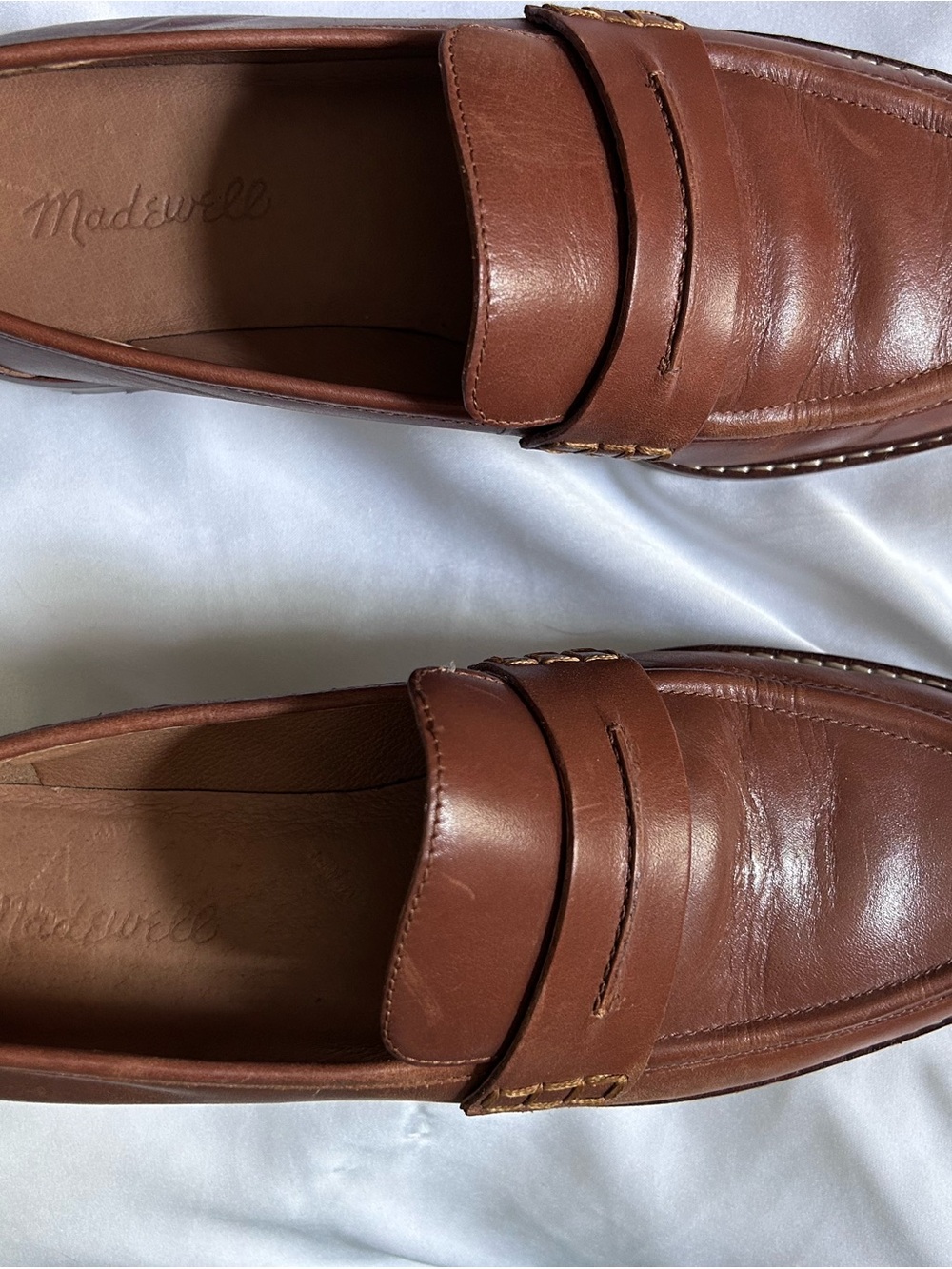 Madewell Women’s Brown Leather Penny Loafers